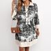 Aria Basics Aria Basics 2025 Cross-Border Spring New European And American Women's Fashion Elegant Shirt Loose Printed Dress For Women_ecoleips.com