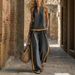 Women's Summer Casual Fashion Sleeveless Color Block Wide Leg Pants Set New European And American Style Trendy Two Piece Cross Border_ecoleips.com