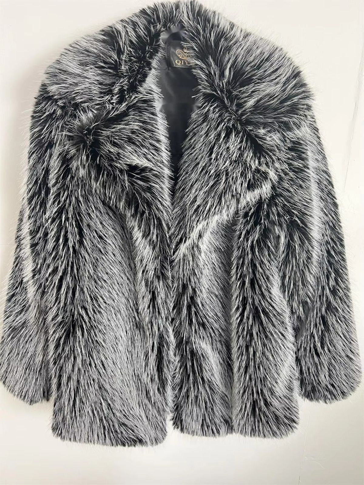 Women’s Mid-Length Faux Fox Fur Coat, Winter Warm Thickened Faux Fur Jacket With Detachable Collar, Elegant Trench Style Outerwear_ecoleips.com