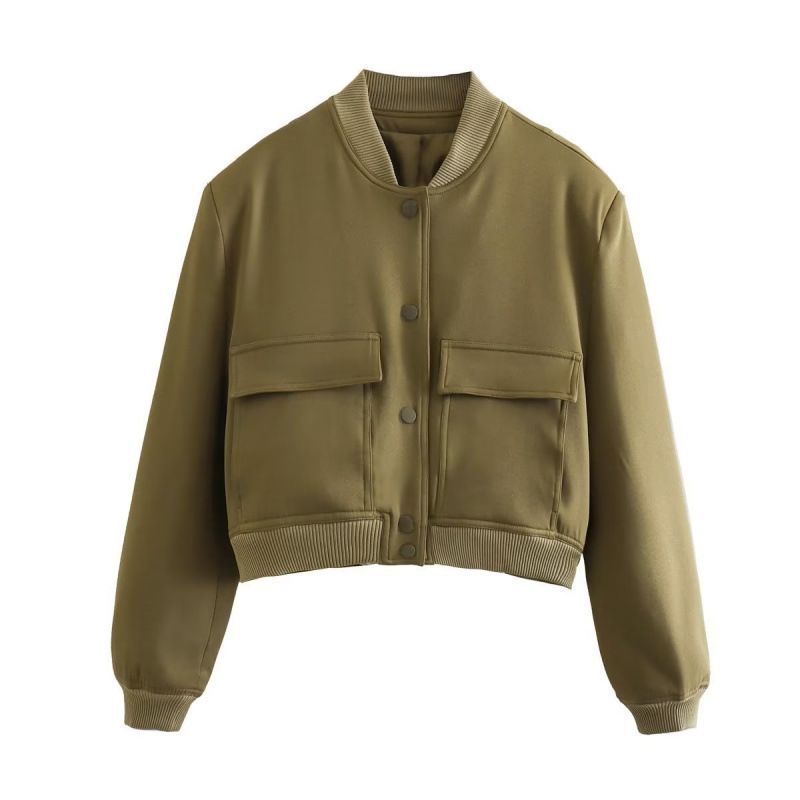 Autumn Women's Fashion: French Short Jacket With Large Pockets, Pilot-Style Outerwear For Women_ecoleips.com