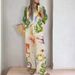 Cross-border Independent Site 2026 European American Women's Clothing Cotton-linen Printed Shirt And Pants_ecoleips.com
