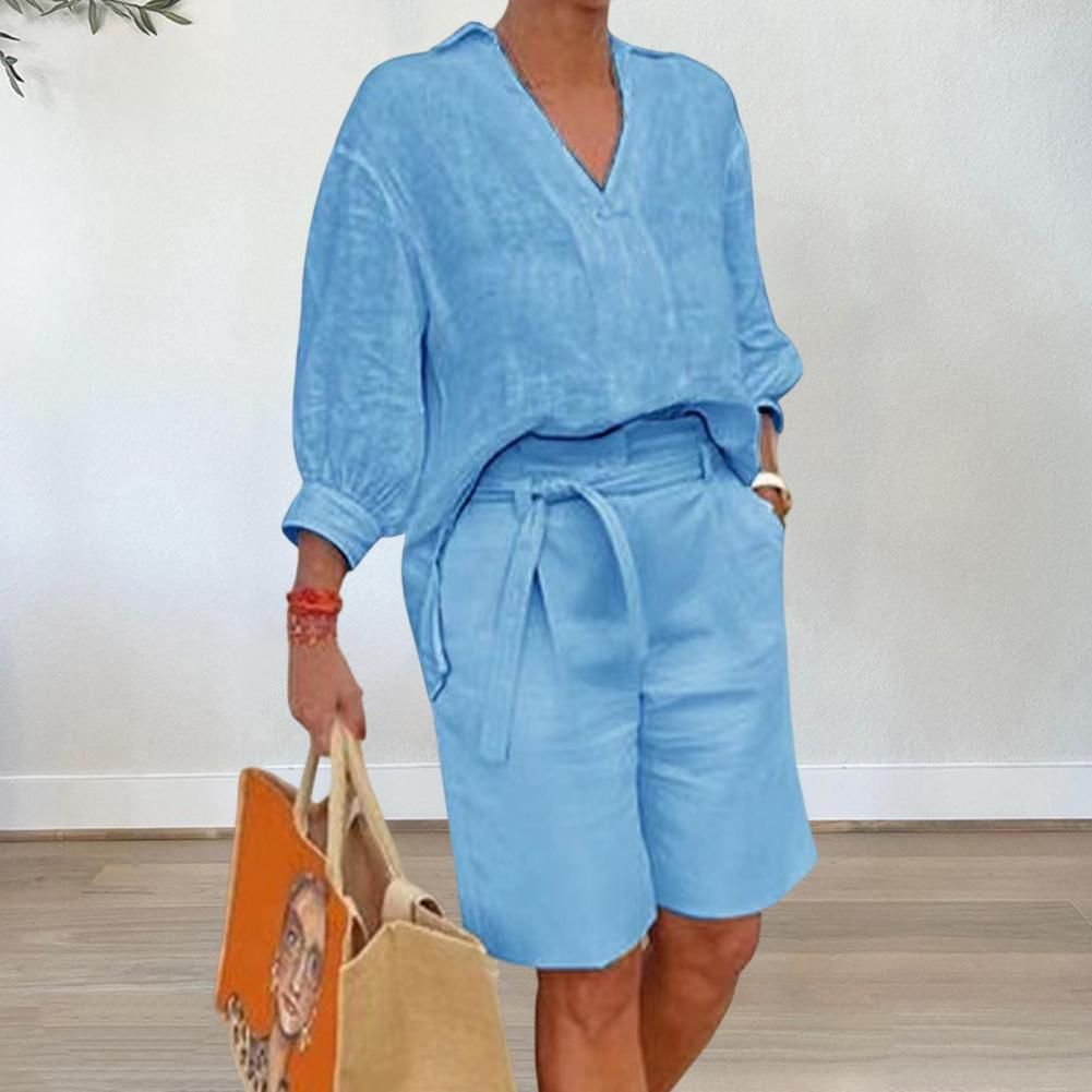Women's Clothing Cotton And Linen Fashion Casual Suit Loose Two Piece Set_ecoleips.com