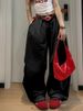 K Wide Leg Curved Knife Pants Women's New Lazy Style Relaxed Feeling Versatile Casual Sports Pants. No Belt_ecoleips.com