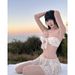 Aria Basics 2025 European And American Ins Style Fresh Floral Strapless Bikini With Bow, Two-piece Swimsuit For Women_ecoleips.com