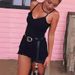 European American Vintage Classic High-waisted Denim Shorts With Side Slits, Holes, And Cat_ecoleips.com