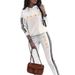 Women's Casual Vacation Fashion Set Spring Summer Gold Milan Print Hooded Long Sleeved Pants Two Piece Outfit_ecoleips.com