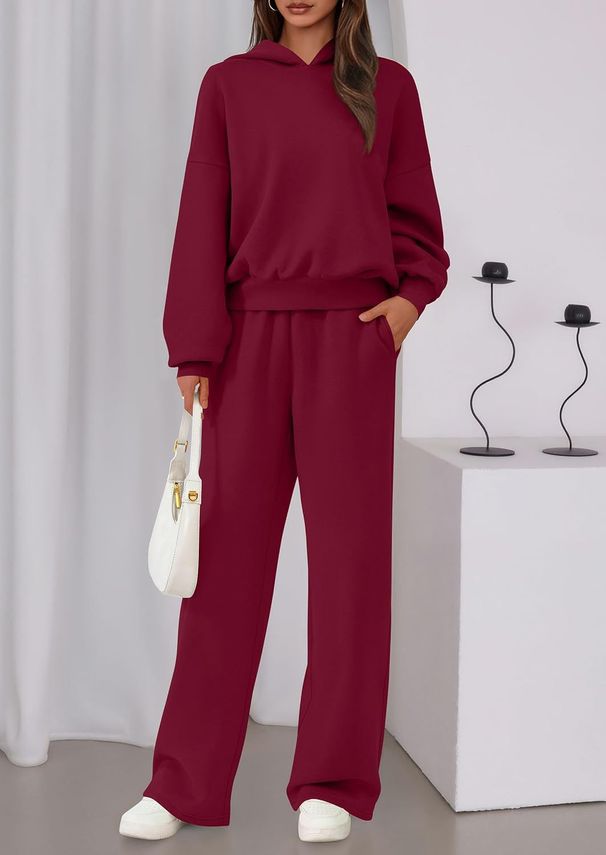 New Autumn And Winter Women's 2 Piece Casual Hooded Fleece Sweatshirt Sports Suit_ecoleips.com