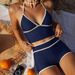 Women's Two-Piece Bikini Set – Adjustable Tied Design & Color-Blocked Style | High-Coverage & Comfortable Fit – Beach, Pool & Vacation Swimwear_ecoleips.com