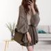 Oversized Knit Cardigan For Women - Soft V-Neck Long Sleeve Open Front Sweater Spring And Autumn Solid Color Long Sleeved Jacket_ecoleips.com
