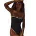 Women's Clothing One Piece Black And White Contrast Swimsuit Female Small Fragrance Style Bikini One Piece Swimsuit_ecoleips.com