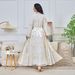 Women's Clothing Two Piece Embroidered Beaded Lace Robe Abaya Dubai Women's Long Skirt_ecoleips.com