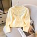 Women's Clothing Style Women's Sweater Cardigan Soft Cozy Floral Embellished 3D Round Neck Top For Autumn Winter Fashion_ecoleips.com