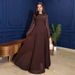 Elegant Chiffon Slim Fit Bodycon Dress for Women with Long Sleeve Flared Cuffs And High Waist Pure Color Flowy Dress (XS-XXXL 8 Colors)_ecoleips.com
