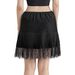 K Women's Lace Mini Skirt Pleated Low Waist Layered Pleated Flowing Skirt_ecoleips.com