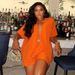 Women’s Clothing African Fashion Solid Color Short Sleeved Suit Women's Summer High Waist Shorts Two Piece Suit Commuter Women's Clothing_ecoleips.com