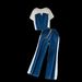 Women's Clothing Short Sleeved T Shirt Patchwork Denim Top High Waist Casual Straight Pants Two Piece Suit_ecoleips.com