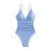 New European And American Style Solid Color Tight-fitting One-piece Swimsuit, Quick-dry Resort Hot Spring Swimwear,_ecoleips.com