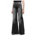 Women's Clothing High Waist Hip Lifting Lace Up Flared Pants Wide Leg Pants Jeans_ecoleips.com