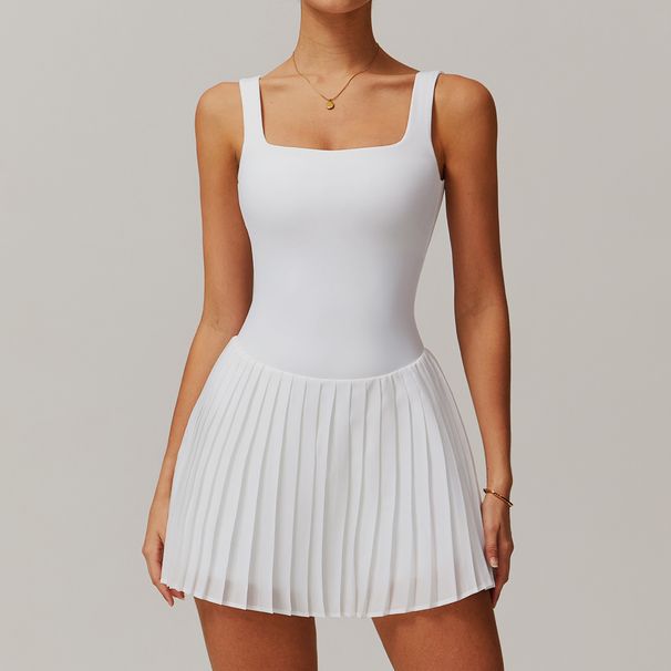 Women’s Clothing Two Piece Tennis Skirt Bottoming Anti Exposure Fitness Pocket Pleated Skirt Sports Dress_ecoleips.com