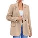 Elegant Women's Blazer For Office Wear - Slim Fit Notch Lapel Open Front Jacket - Professional & Stylish Workwear_ecoleips.com