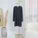 Elegant Knit Blouse For Women - Long Sleeve Office Wear With Princess Sleeves & Flowy Silhouette (Black/Mocha/Coffee/Charcoal/Beige)_ecoleips.com