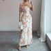 Off-Shoulder Embroidered Maxi Dress – Elegant High Waist Evening Gown (Short Sleeve, S-XL, White, Formal/Cocktail, Polyester Knit)_ecoleips.com