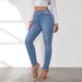 Women's Clothing Elastic High Waist Slimming Small Straight Pants_ecoleips.com