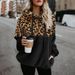 Women's Long Sleeve Leopard Print Patchwork Zip-Up Hoodie Oversize Fit Fall Winter Casual Streetwear (White/Khaki/Gray/Black/Olive Green)_ecoleips.com