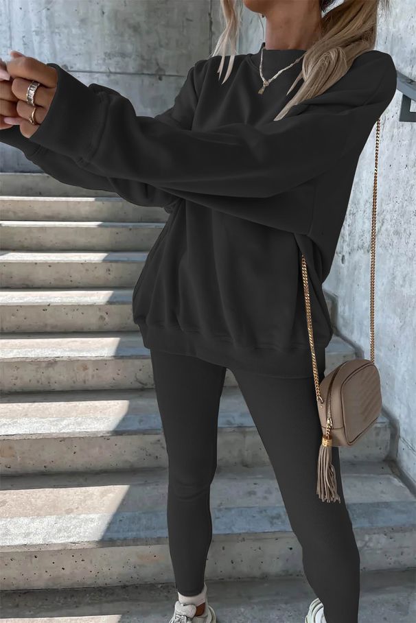 New Women's Clothing Solid Color Long-sleeved Sweater Casual Jacket Sports Suit Women_ecoleips.com