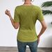 Fashionable 2026 Spring/Summer Elegant Style Ribbed Pullover Long Sleeve V-Neck Slim-Fit Women's T-Shirt, Direct Supply_ecoleips.com