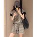 Women's Casual Sports Suit Short Sleeved Puff Sleeves Two Piece Set Slimming Loose Fit for Summer 2024_ecoleips.com