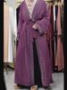 Hot Selling Ramadan Rhinestone Cardigan Islamic Dresses With Pockets Kebaya Muslim Kimono Abaya Dubai Modest Clothing Women Red_ecoleips.com