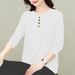 Autumn Buttoned Shirt For Women In Larger Sizes A Casual, Artistic Base Layer That Fits Loosely And Helps Slim The Fig_ecoleips.com