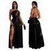 Verve CY 901469 Off-Shoulder Hollow Out High Slit Sexy Sleeveless Long Dress Party Evening Gown For Women_ecoleips.com