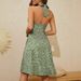 Women's Clothing Women's Sleeveless Halter Neck Bohemian Dress Urban Fashion Floral Pockets Elastic Waist Pleats_ecoleips.com