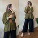 Muslim Women's Clothing New Simple Large Size Loose Waist Pleated Shirt Collar Loose Top_ecoleips.com