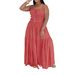 AL349 Women's Sleeveless Bohemian Dress Long Cake Skirt Suspender Design Cross Border European American Summer Fashion_ecoleips.com