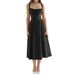 European And American Summer New French Style Elegant With Tie Waist Slimming A-line Split Strap Dress For Women Foreign_ecoleips.com