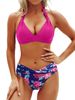 Women's Clothing Two Piece Swimsuit Sexy Halter Neck Strap Backless Slim Solid Color Bikini Swimsuit_ecoleips.com