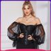 New Ladies Gather Waist Court Shapewear Extra Long Lantern Sleeve Corset Tube Top Off-the-shoulder Dress_ecoleips.com