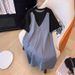 Women's Clothing Fat Girl Loose Slim Stitching Contrast Color Two Piece Dress YD2647_ecoleips.com