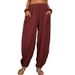 Women's Casual Loose Harem Pants Cotton Linen Blend Comfortable Home Wear European American Style Spring Autumn Summer_ecoleips.com