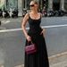 French Style Cold Shoulder 2025 Summer New Waist-Cinching Slimming Elegant Long Dress For Women Wholesale_ecoleips.com