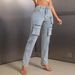 Women's Clothing Ins New Multi Pocket Workwear Denim Trousers_ecoleips.com