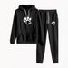 Trendy Fleece-Lined Hoodie Set With Paw Print Design - Women's Casual Long-Sleeve Pullover & Pants Outfit (250g Thick Fabric, Multiple Colors & Sizes)_ecoleips.com