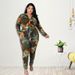 Women's Fall Print Long Sleeve Tops With Pants Set, Tie-Dye Style Casual Two-Piece Outfit, Plus Size Chic Loungewear_ecoleips.com
