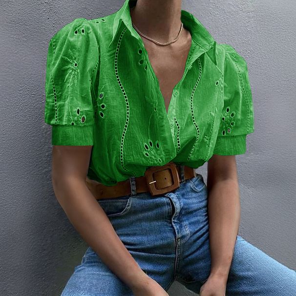 KaiKuo Cross-Border European And American Y2K Hot Girl Style Hollow Out T-Shirt Short Sleeve Women's Shirt 2025 Summer_ecoleips.com