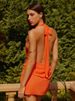 Mozision Halter Deep V Neck Sexy Mini Dress Women Summer Shell Decoration Sleeveless Backless Ruched Club Party Dress Elegant_ecoleips.com