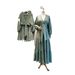 Middle Eastern Arab Women's Fashion Two Piece Suit with Bubble Sleeve Lace Short Shirt And Skirt Spot Design New Style_ecoleips.com