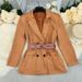 Deerskin Velvet Blazer Jacket – Women's Autumn/Winter Fashion Suit Coat With Spot Detail (Khaki, S-XL)_ecoleips.com